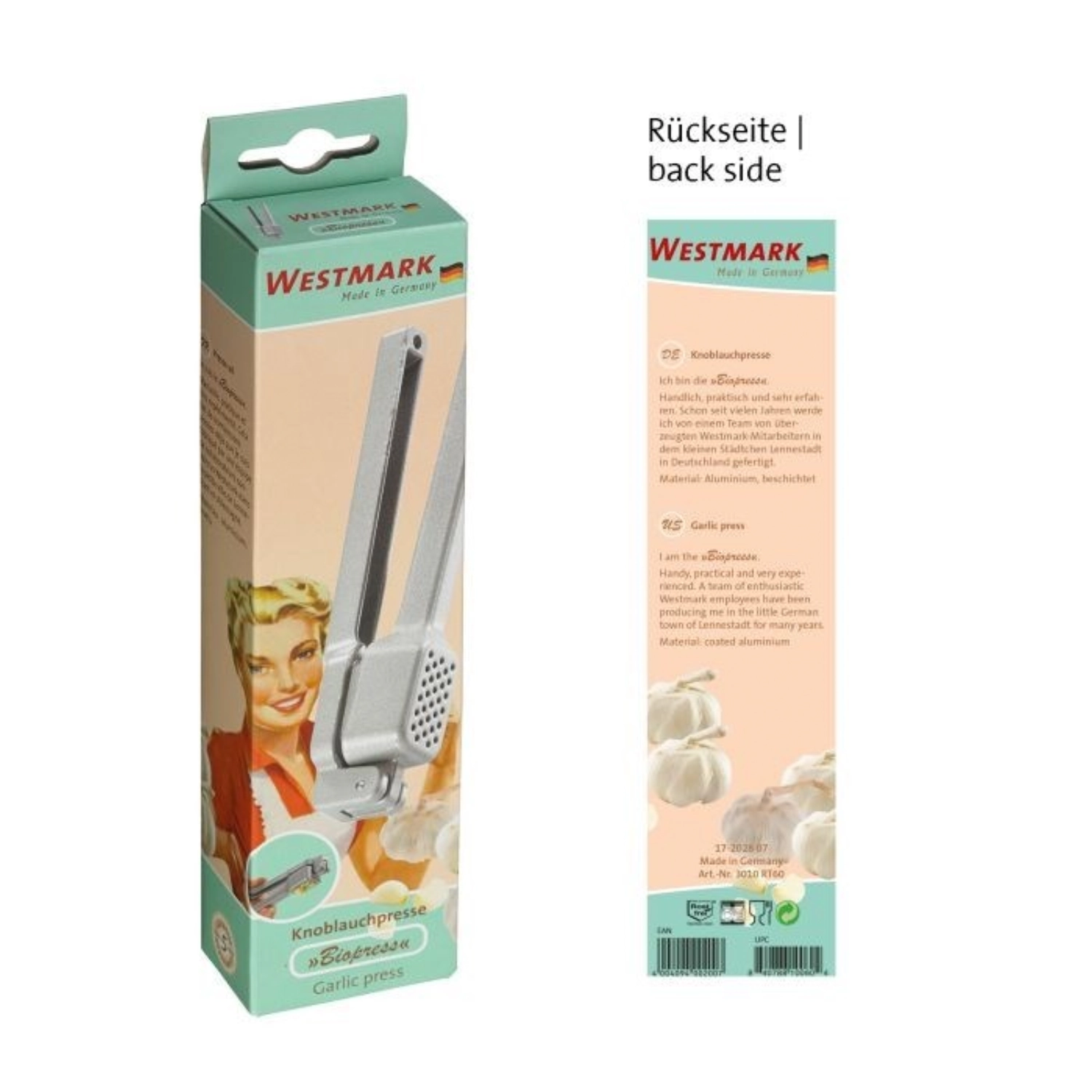 Biopress Retro Knoblauchpresse