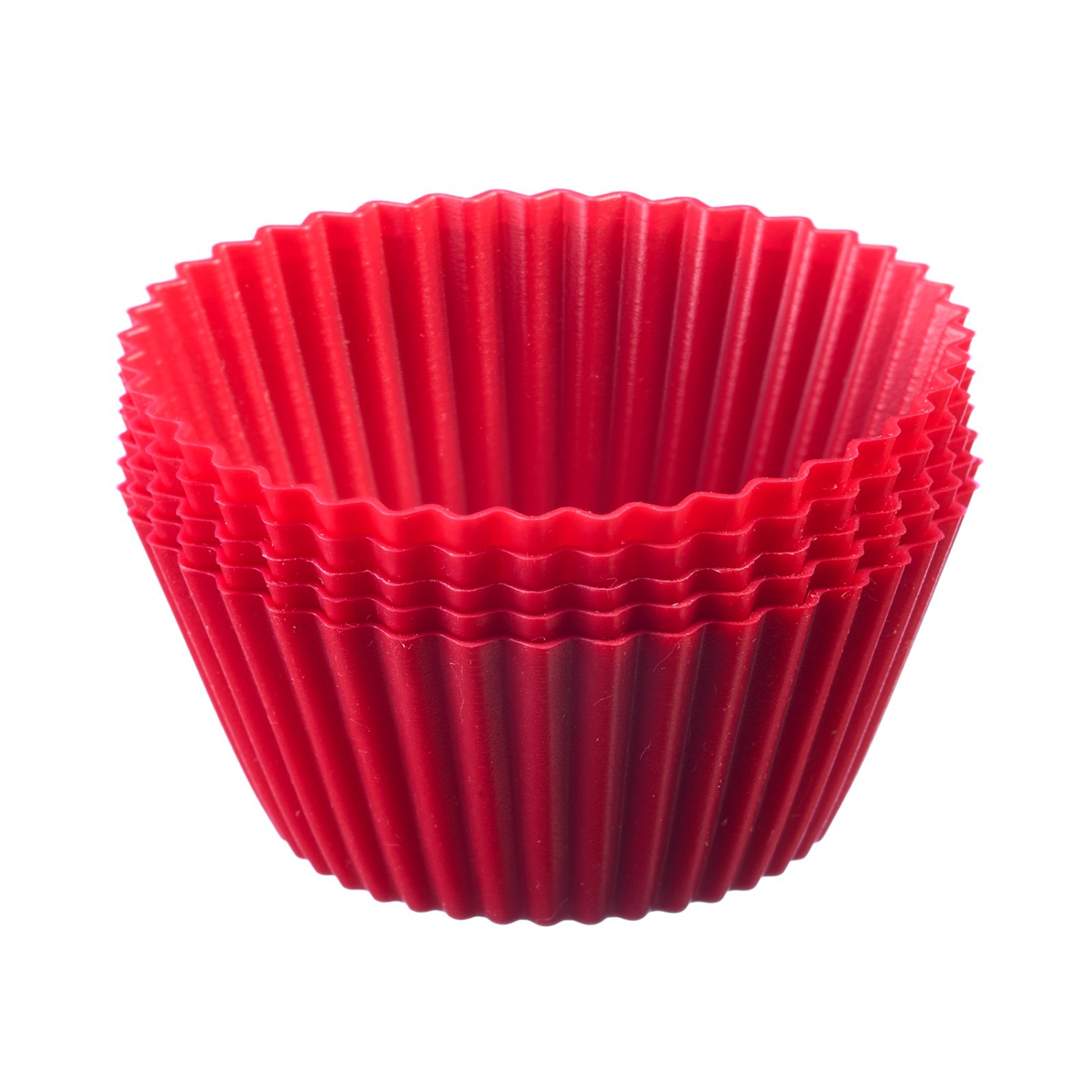 6 pcs. moules à muffins en silicone, d7cm, rouge