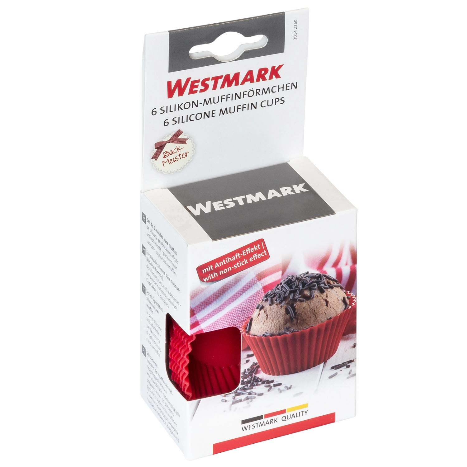 6 pcs. moules à muffins en silicone, d7cm, rouge