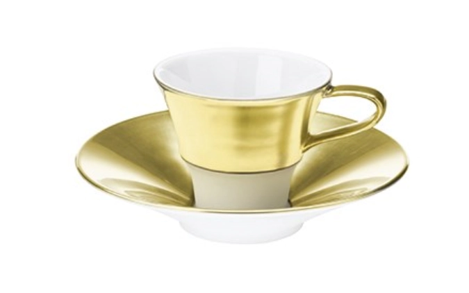 Polite Gold Espressotasse mit Unterteller