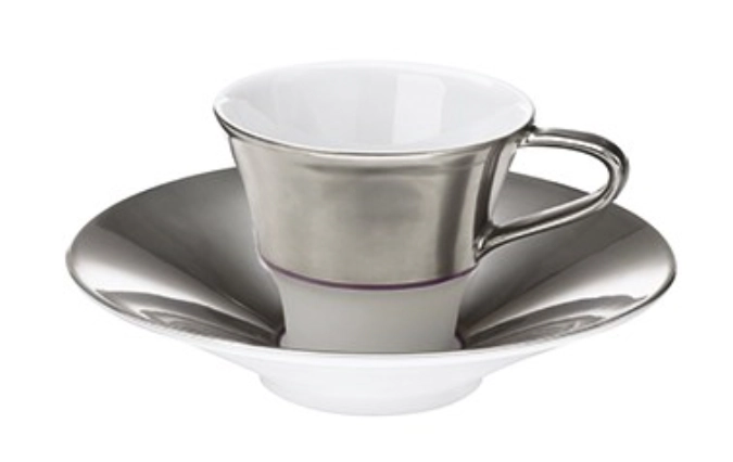 Polite Platinum Espressotasse mit Unterteller
