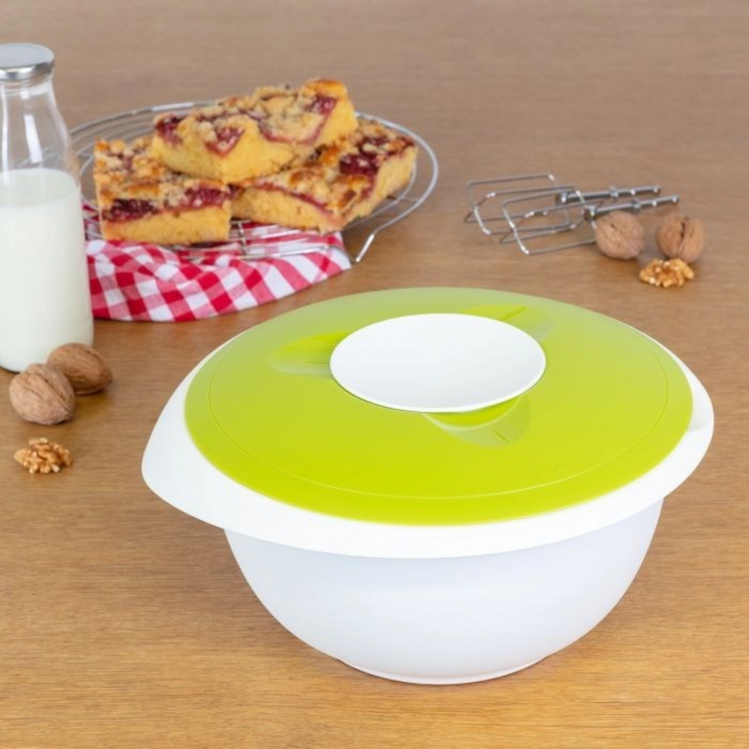 Bol mélangeur avec protection anti-éclaboussures, vert pomme