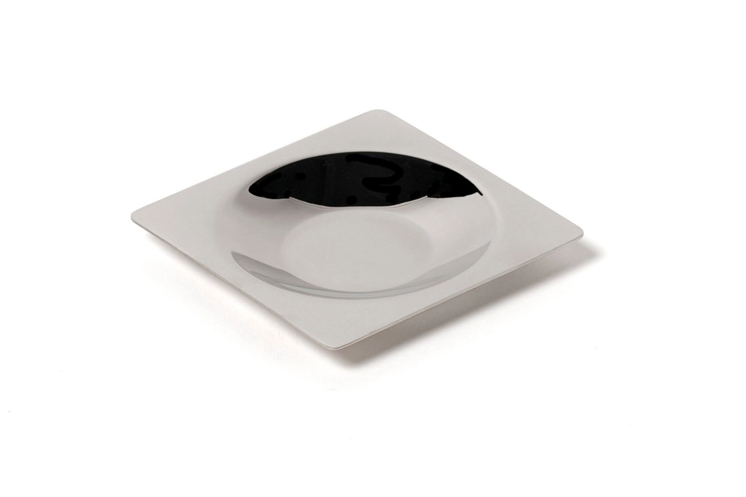 Lab 18/10 assiette en acier inoxydable,carrée, 1/4 de portio