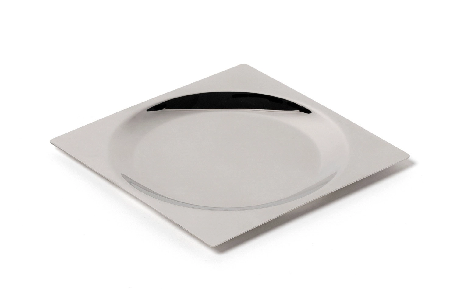 Lab 18/10 Assiette carrée en acier inoxydable, 1 portion