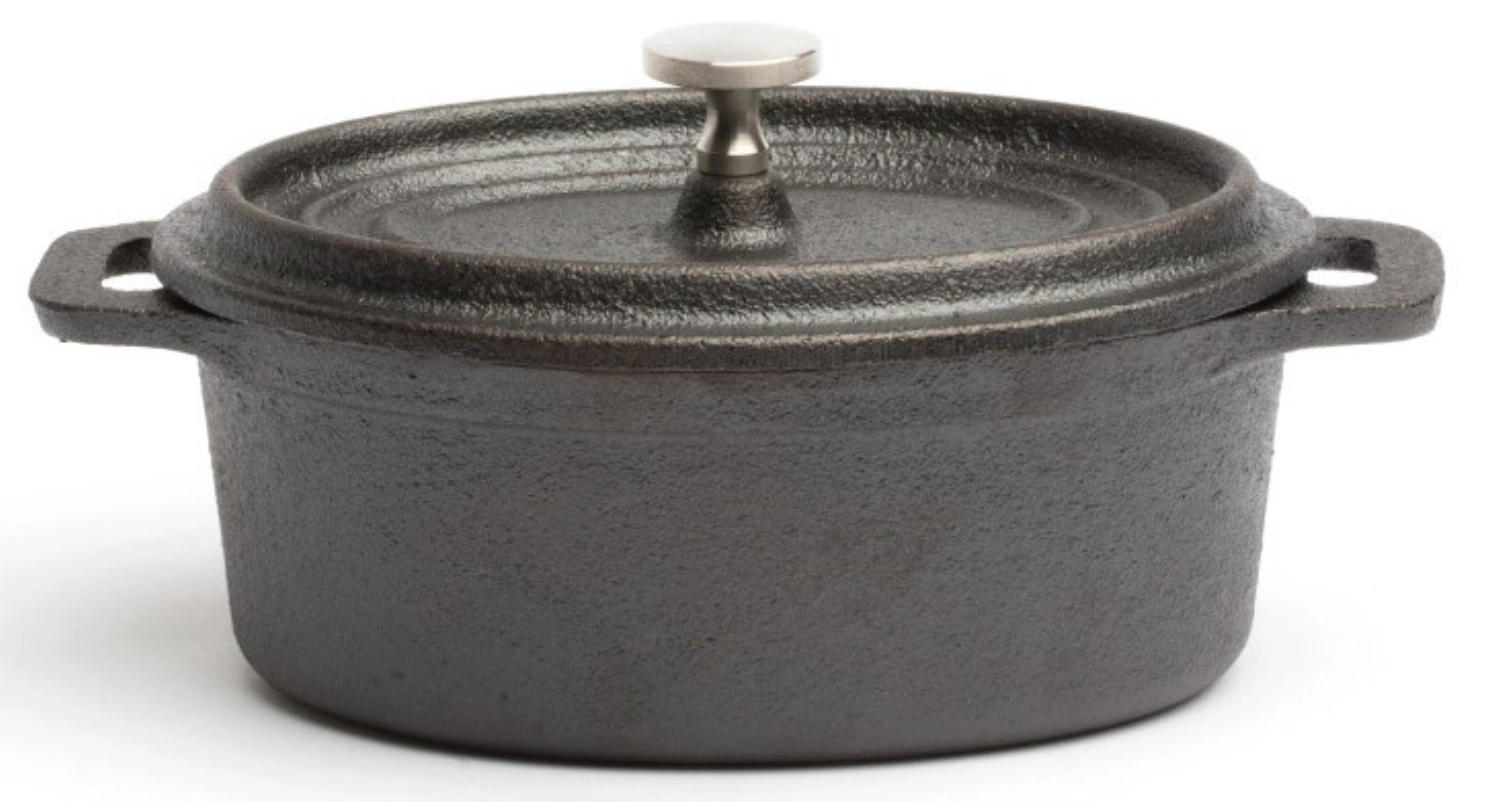 Kasserolle Mini Gusseisen oval 9.5x12.5cm H: 5.5cm