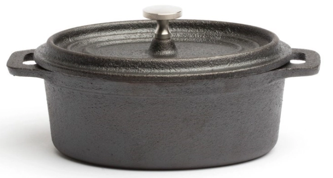 Mini casserole en fonte ovale 9.5x12.5cm h : 5.5cm
