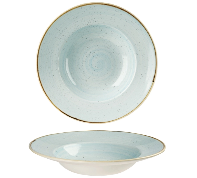 Stonecast duck egg blue assiette creuse drapeau 24cm