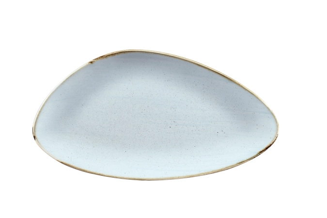 Stonecast duck egg blue assiette triangulaire 35.5x18.8