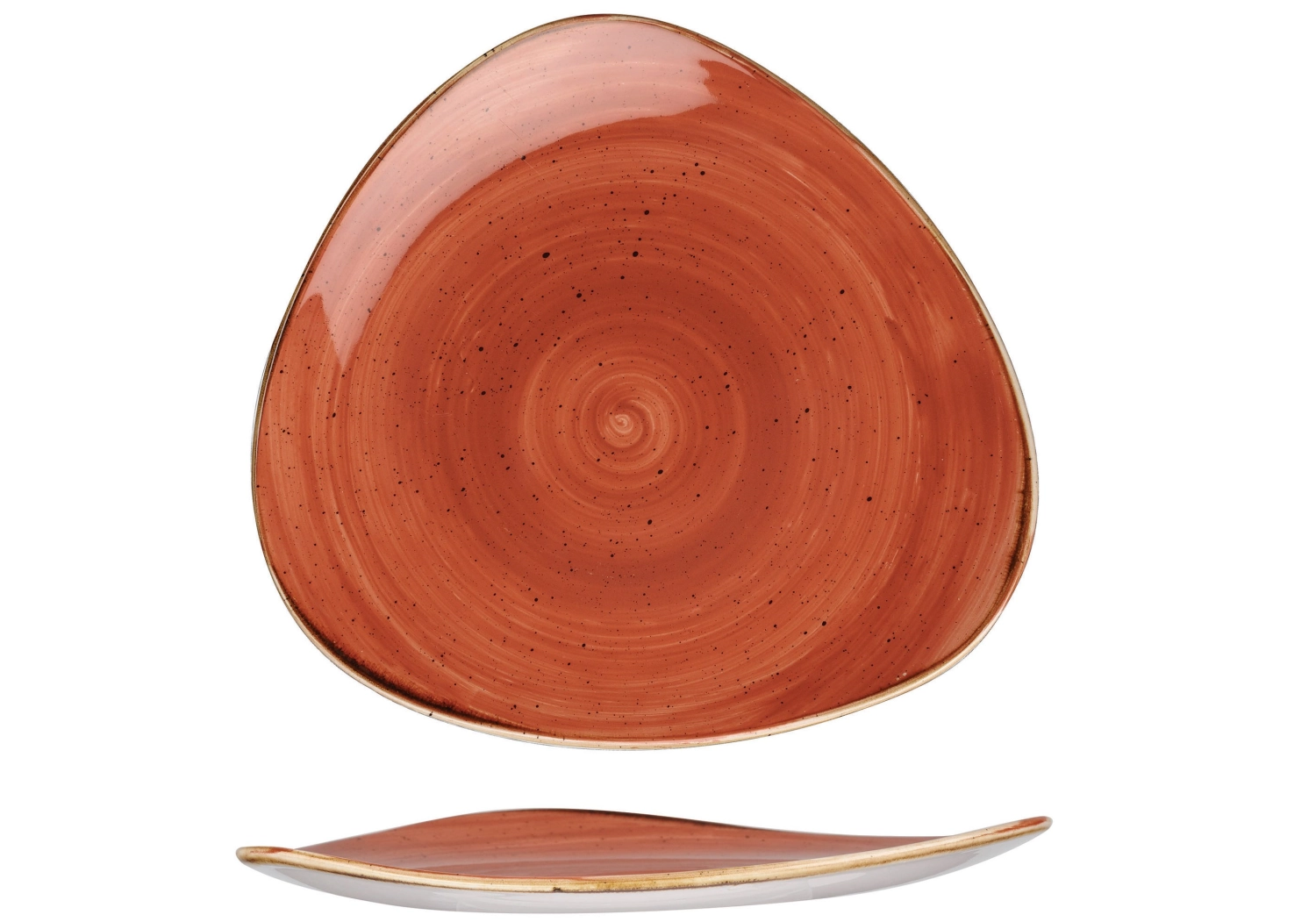 Stonecast Spiced Orange Triangel Teller flach