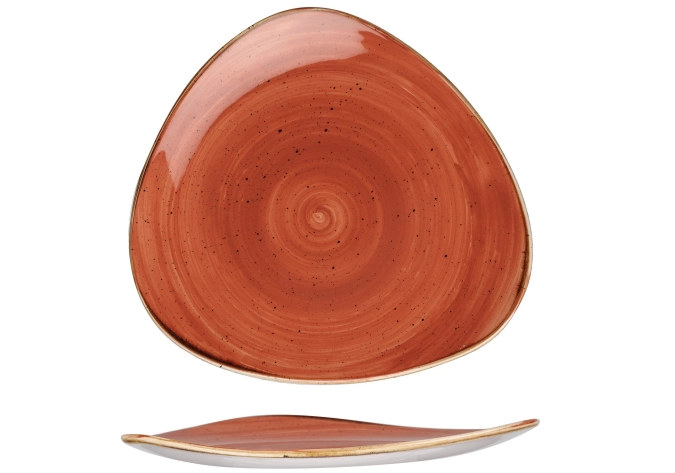 Stonecast Spiced Orange Triangel Teller flach