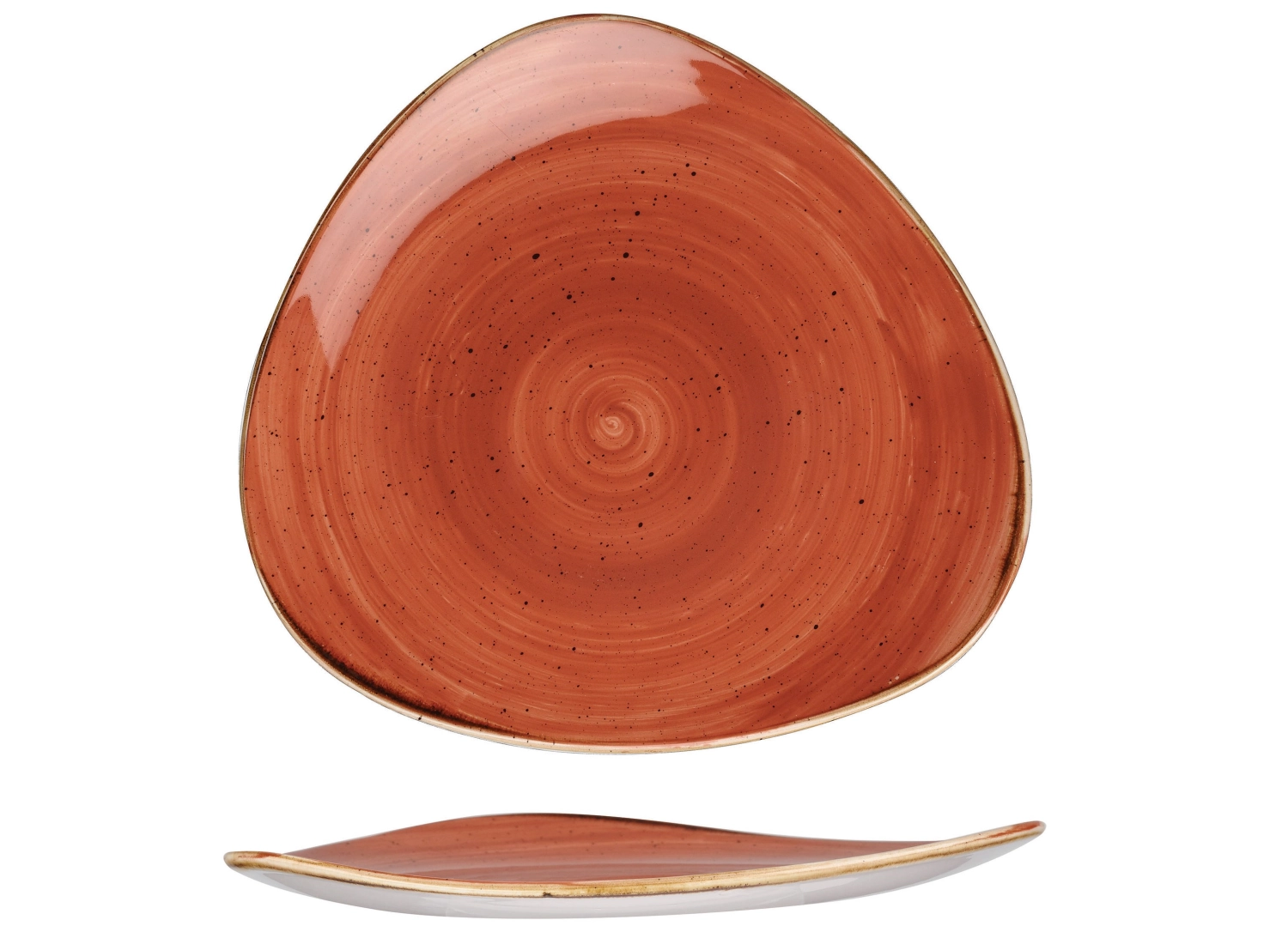 Stonecast Spiced Orange Triangel Teller flach