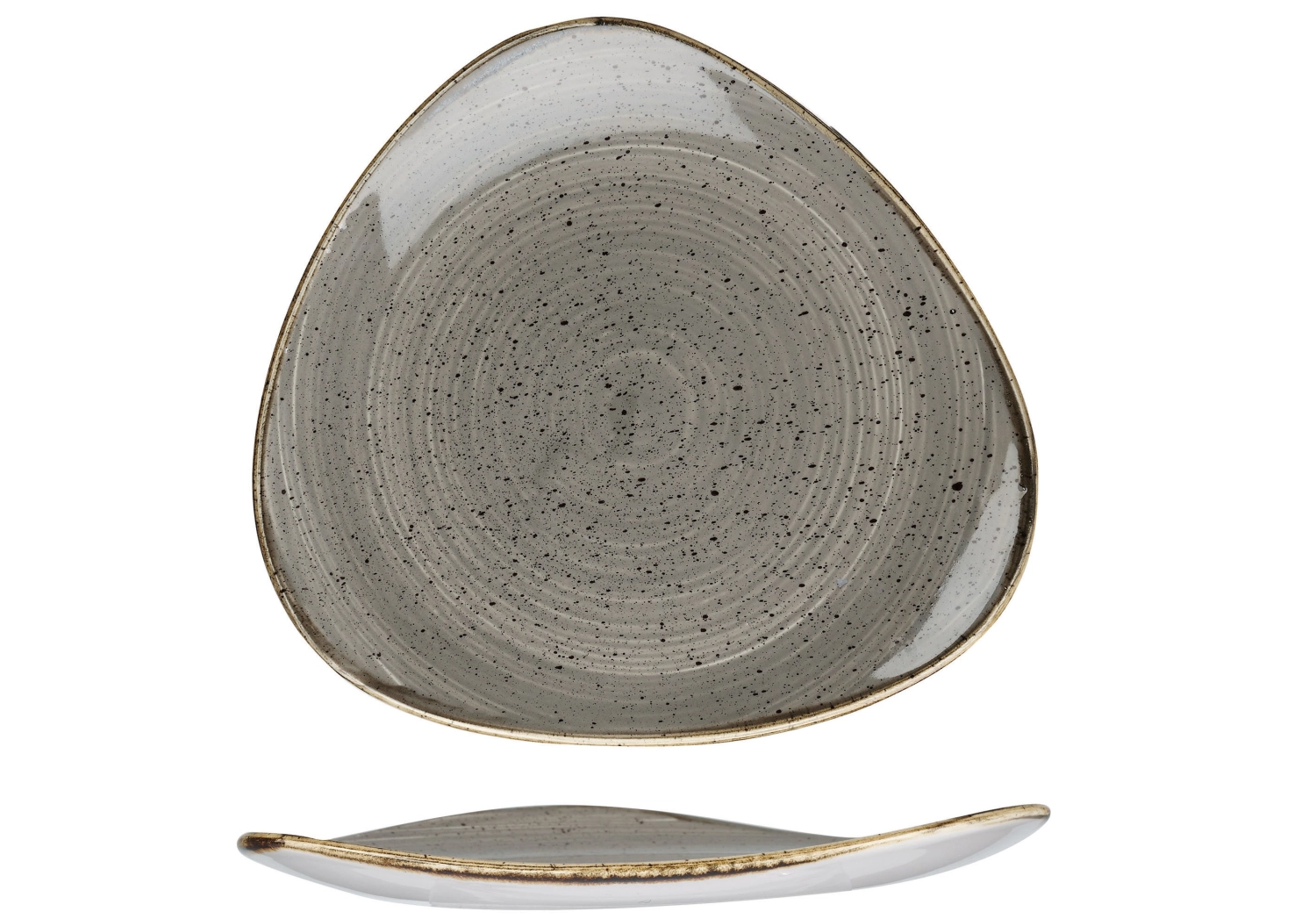 Stonecast Peppercorn Grey Triangel Teller flach