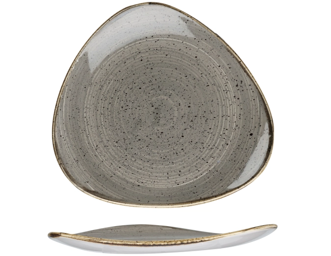 Stonecast Peppercorn Grey Triangel Teller flach