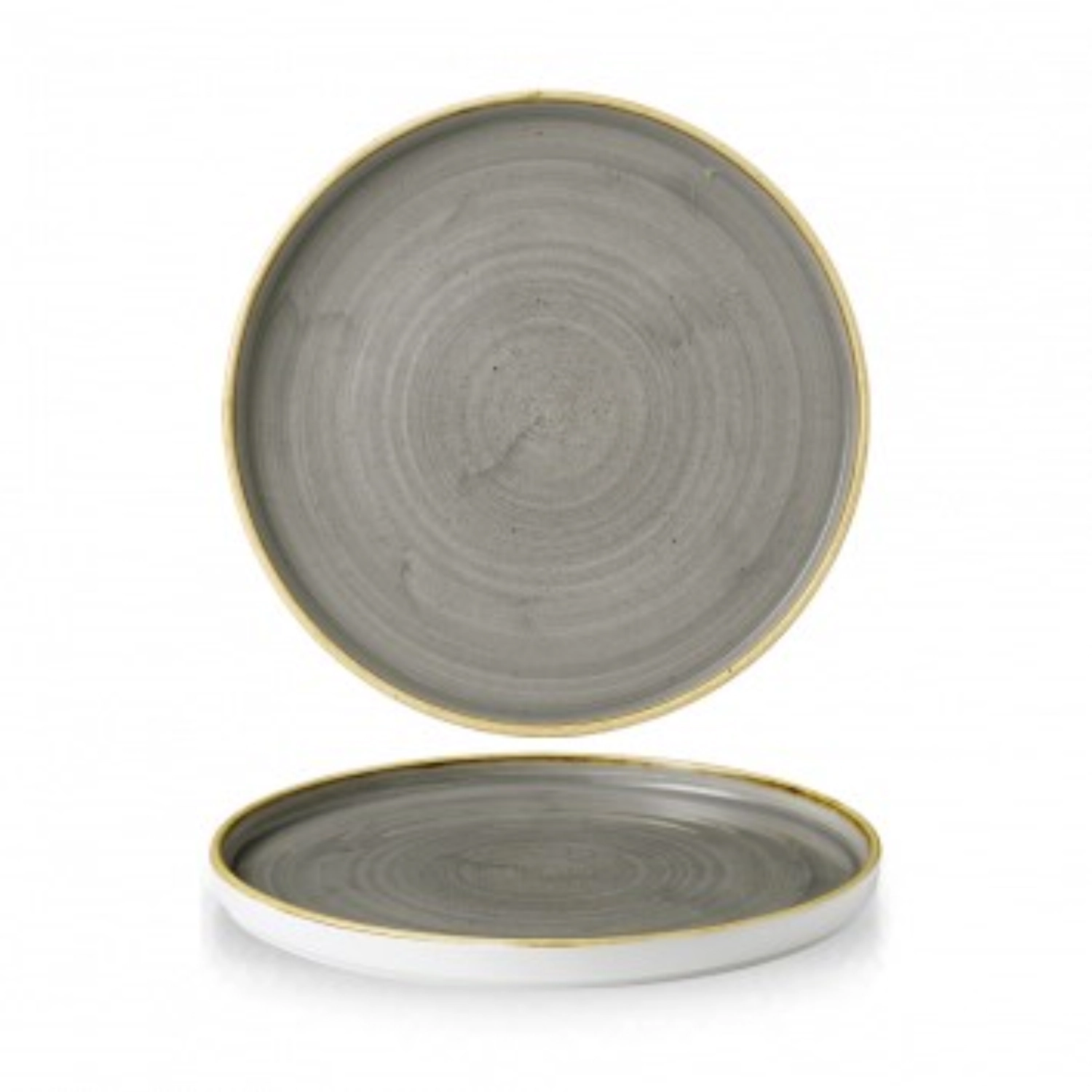 Assiette ronde plate bord droit peppercorn grey 26cm