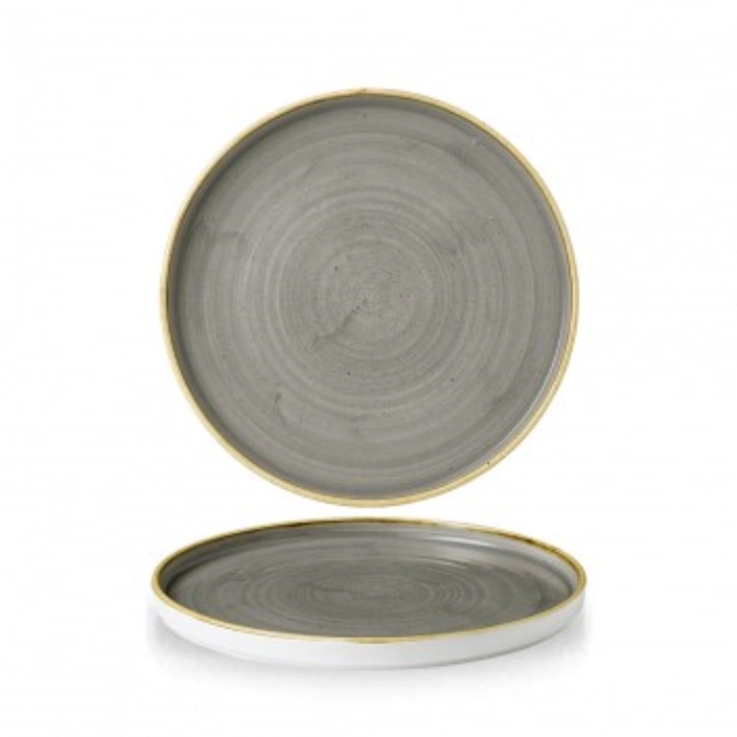Assiette ronde plate bord droit peppercorn grey 21cm