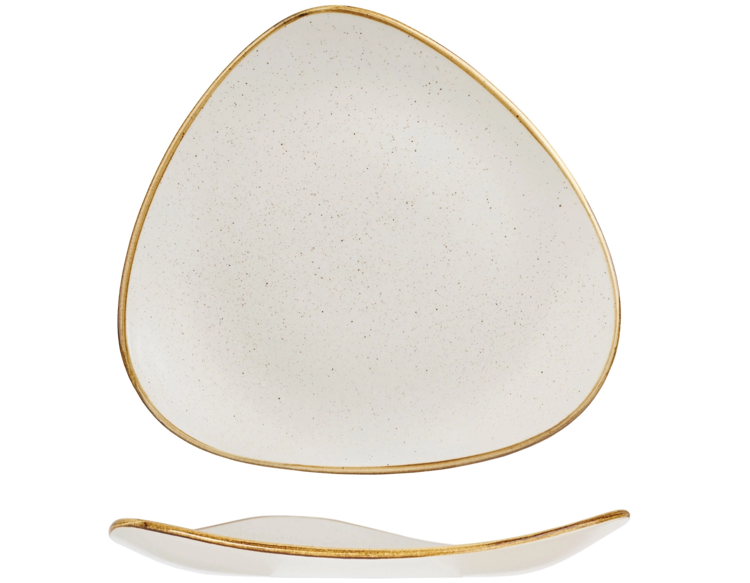 Assiette triangle plate barley white 26.5cm