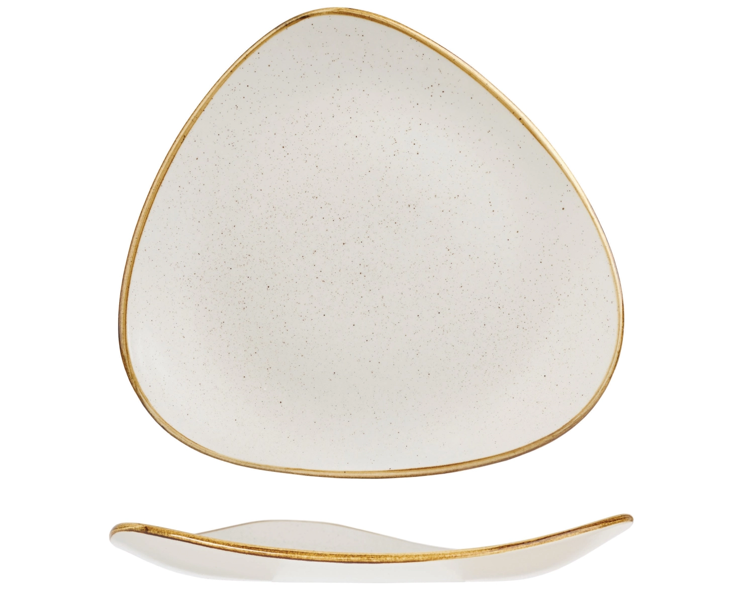 Assiette triangle plate barley white 31.1cm