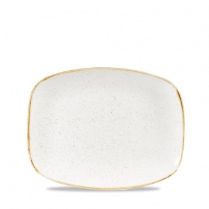 Assiette chefs oblong barley white 26.1cmx20.2cm