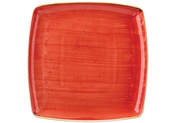 Stonecast berry red assiette carrée 26.8x26.8cm