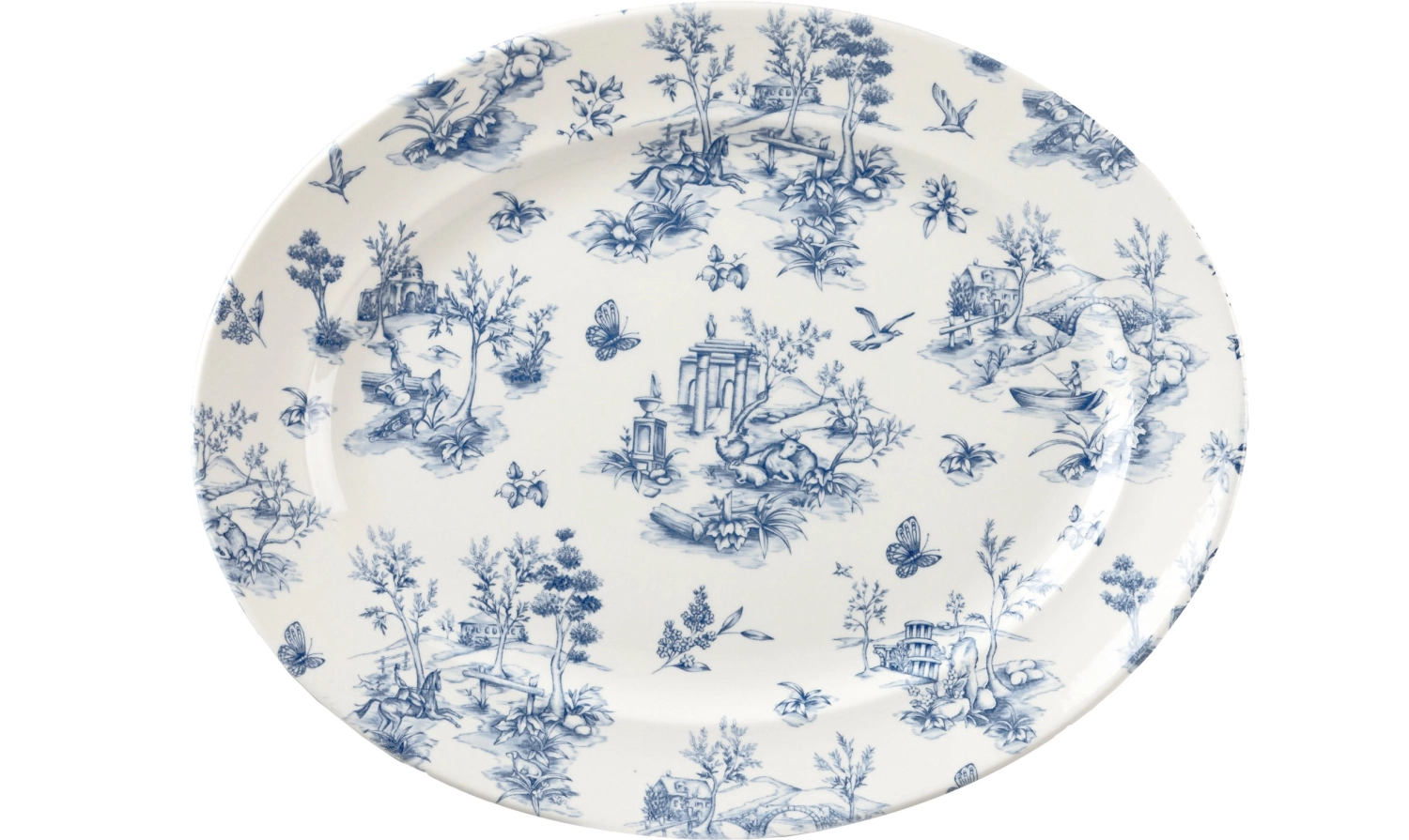 Vintage Prints Toile Prague Platte oval