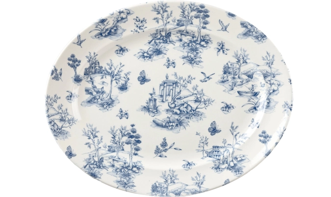Vintage Prints Toile Prague Platte oval