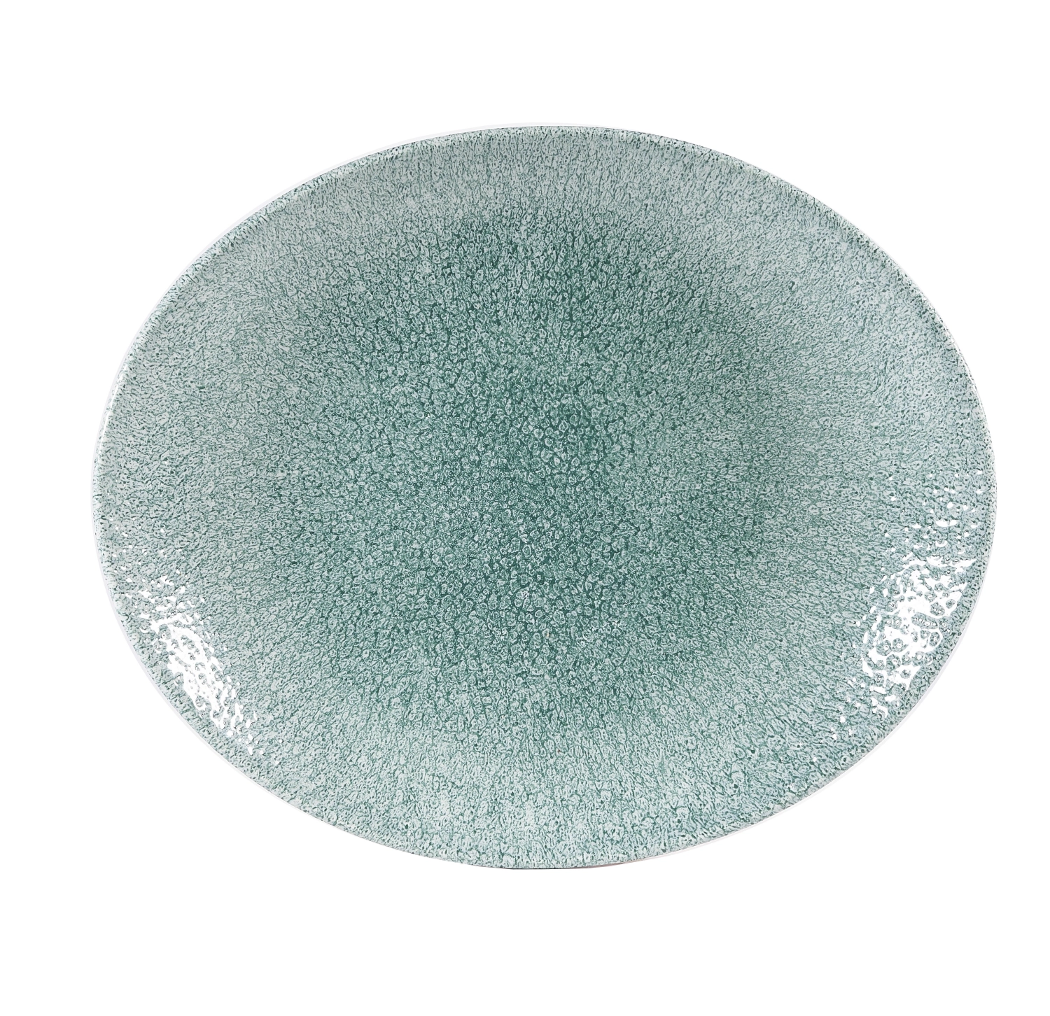 Assiette ovale jade green 31.7x25.5cm