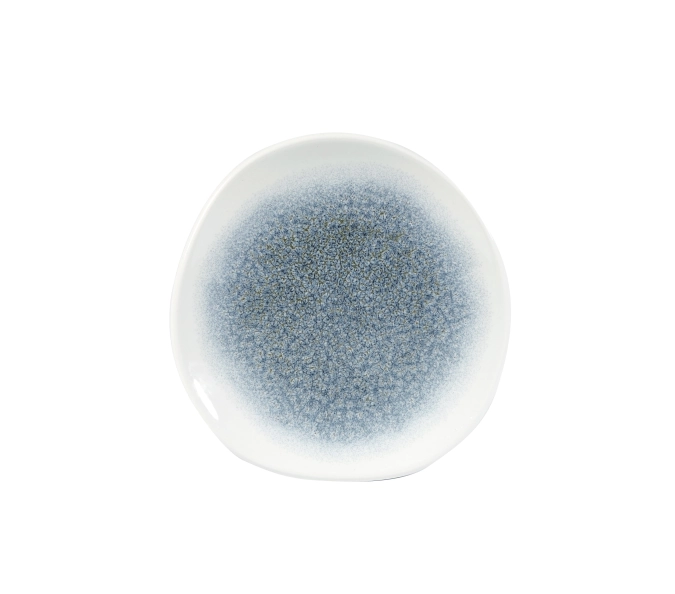 S.P. Raku Topaz Blue Organic Teller flach