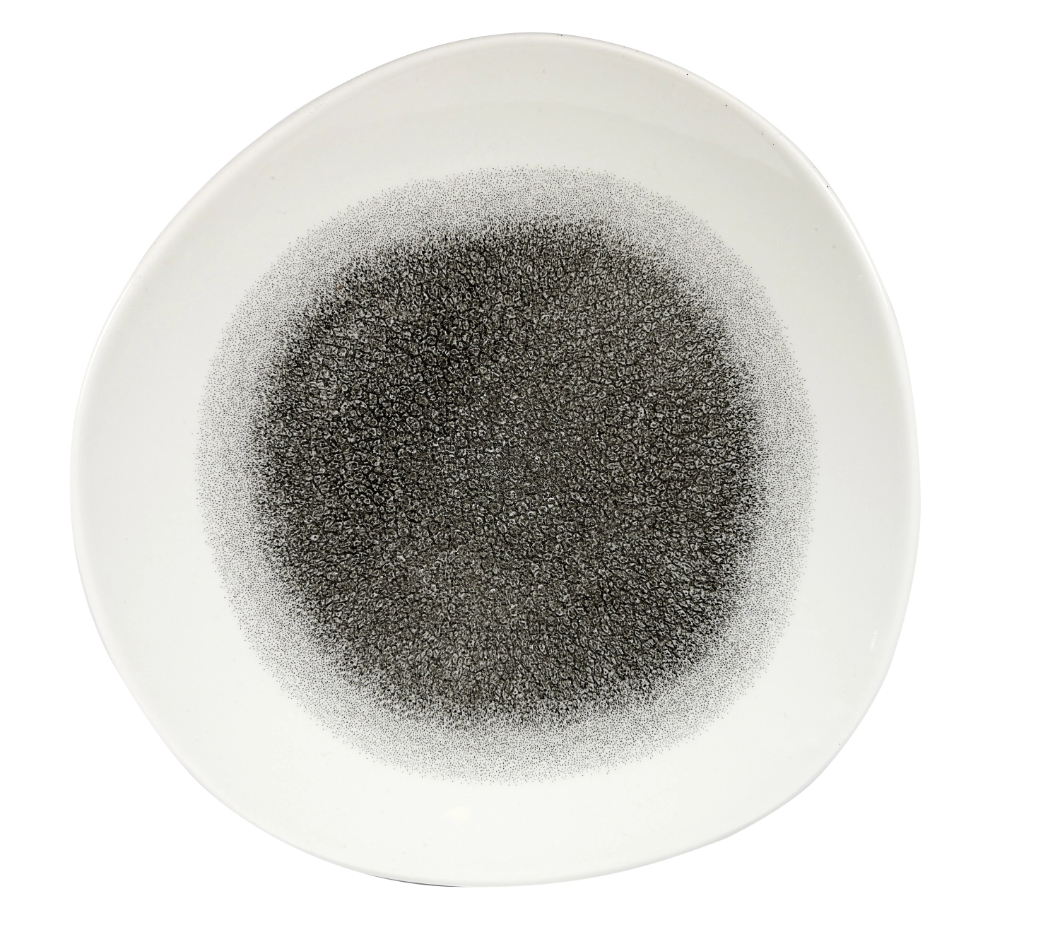 S.P. Raku Quartz Black/White Organic Teller flach