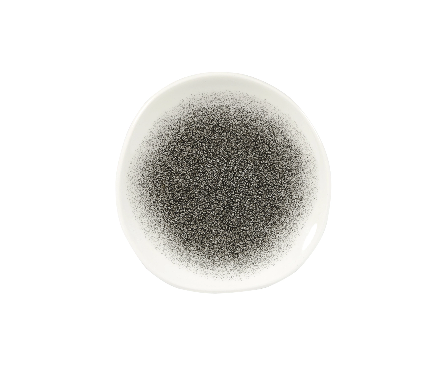 S.P. Raku Quartz Black/White Organic Teller flach