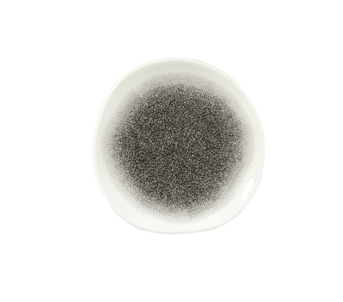 S.P. Raku Quartz Black/White Organic Teller flach