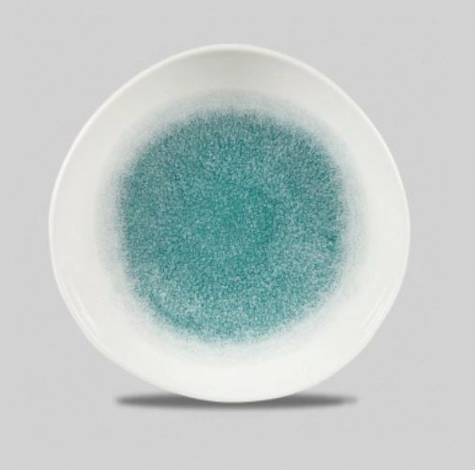 S.P. Raku Jade Green Organic Coupe Teller flach