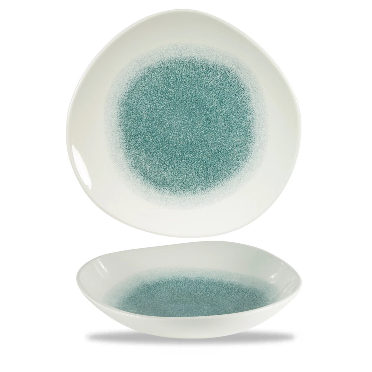 S.P. Raku Jade Green Organic Coupe Teller tief