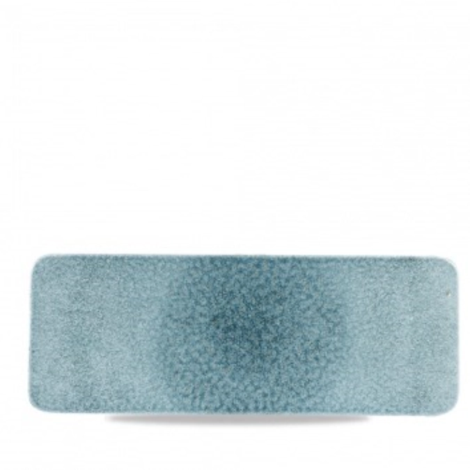 S.P. Raku Topaz Blue Platte flach