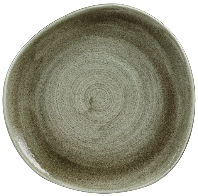 Stonecast patina burnished green assiette plate organic