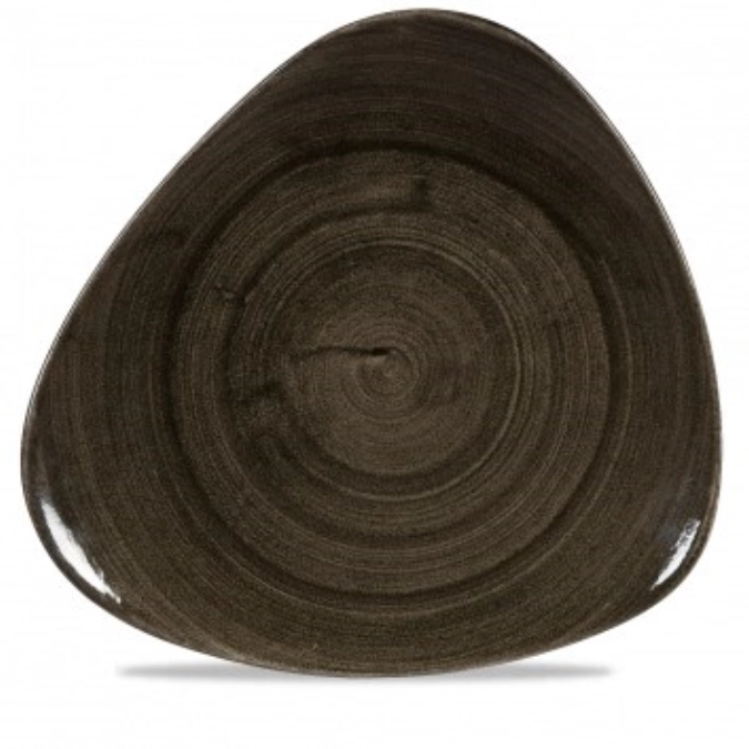 Assiette triangle plate iron black 31.1cm