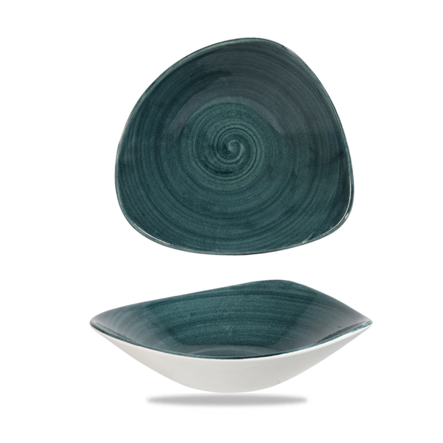 Stonecast Patina Rustic Teal Triangel Schüssel
