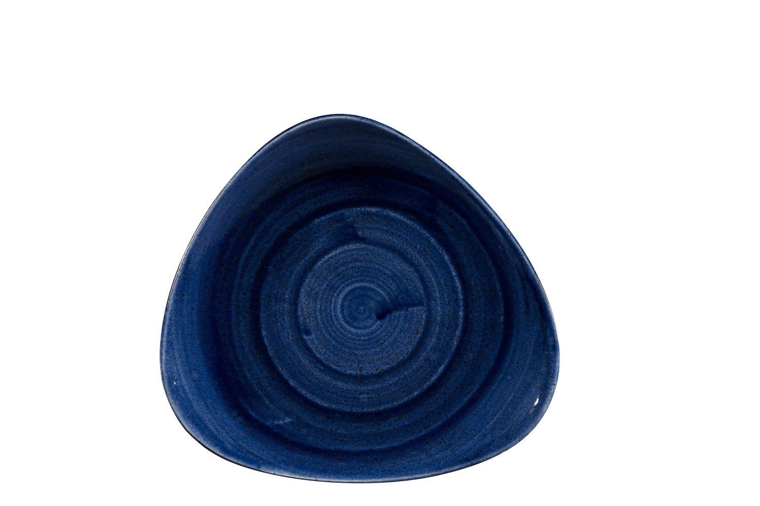 Assiette triangle patina cobalt blue 22.9cm