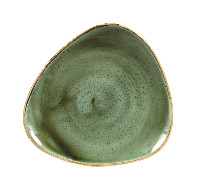 Stonecast samphire green assiette triangulaire 22.9cm