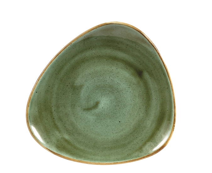 Assiette triangle plate samphire green 19.2cm