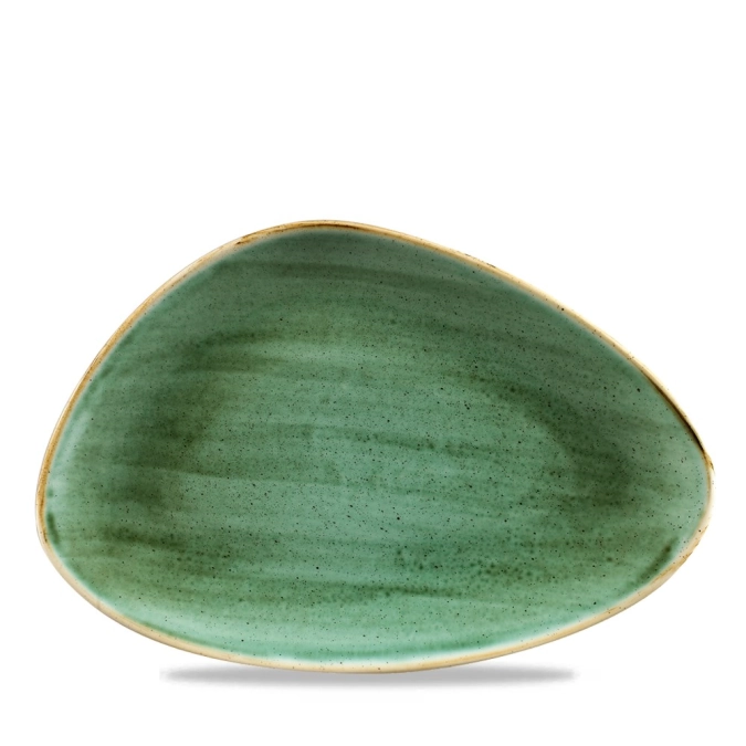 Assiette triangulaire chefs samphire green 30.4x20.5cm