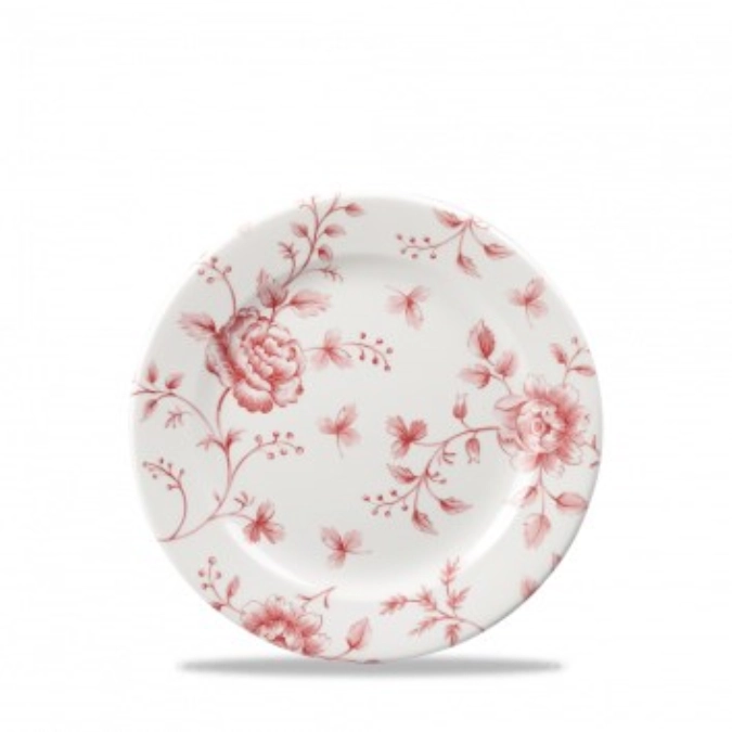 Vintage Prints Rose Chintz Cranberry Teller