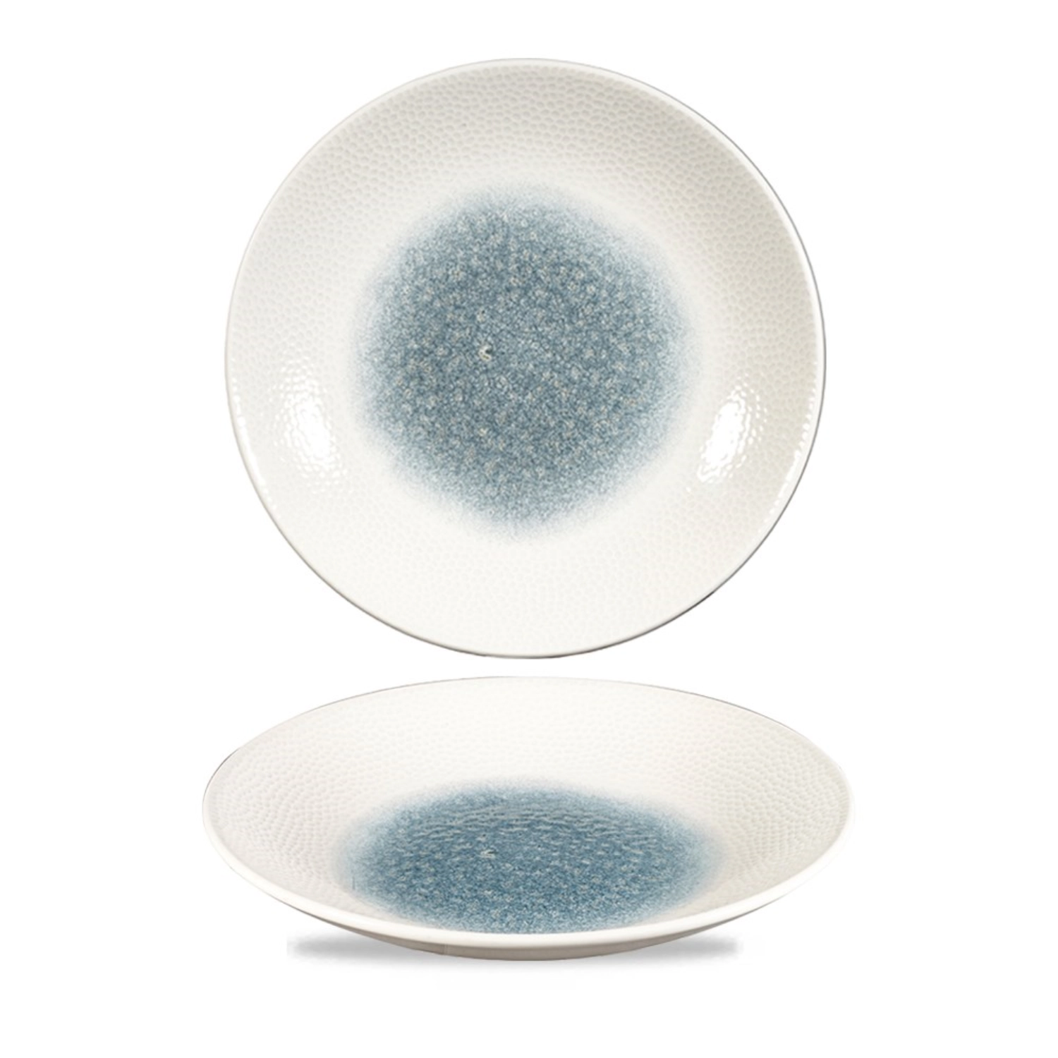 Assiette forme coupe raku topaz blue isla 25.5cm h3.5cm