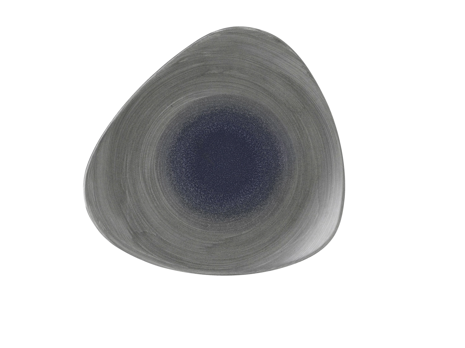 Assiette triangle plate 31.1cm stonecast aqueous grey