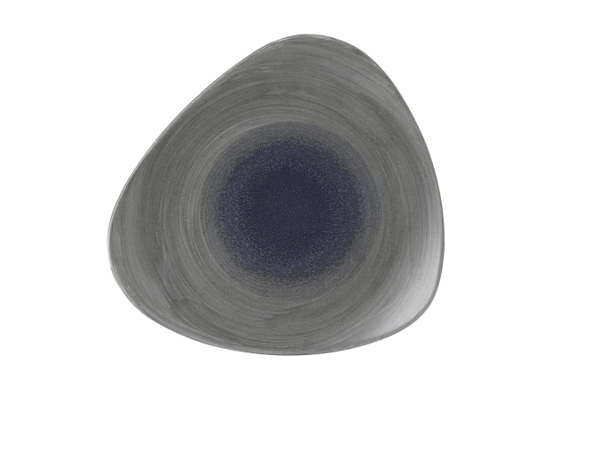 Assiette triangle plate 31.1cm stonecast aqueous grey