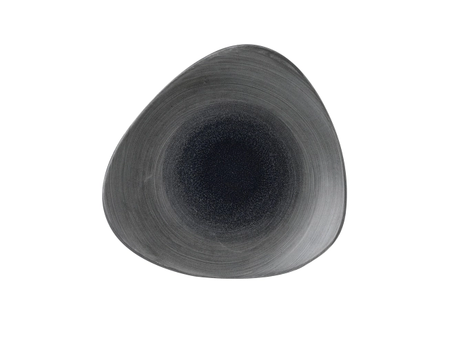 Assiette triangle plate 26cm stonecast aqueous grey