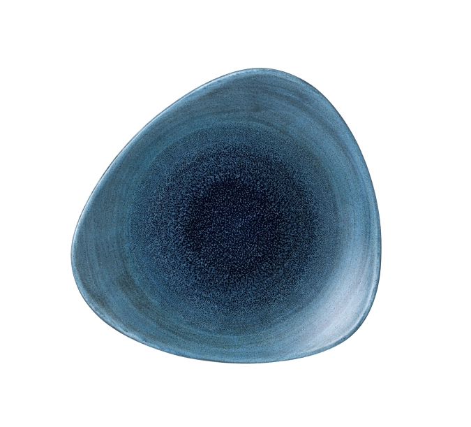 Stonecast aqueous lagoon triangle assiette plate 22.9cm