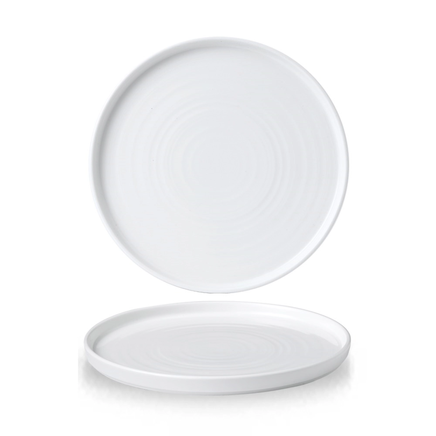 Assiette ronde plate bord droit blanc 26cm