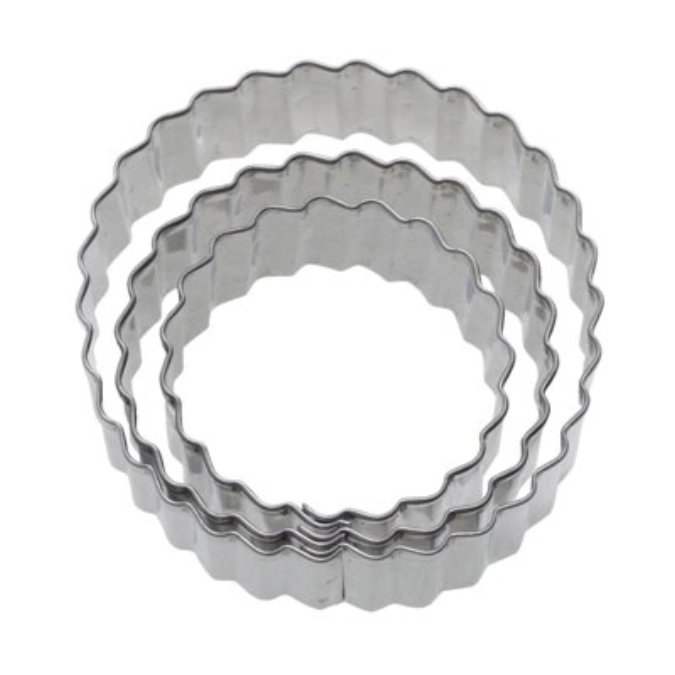 3 pcs. emporte-pièce en forme d'anneau ondulé, d4,5,6cm