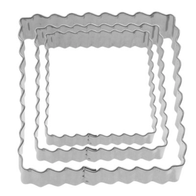 3 pcs. emporte-pièce pour terrasse carré ondulé, 4,5,6cm