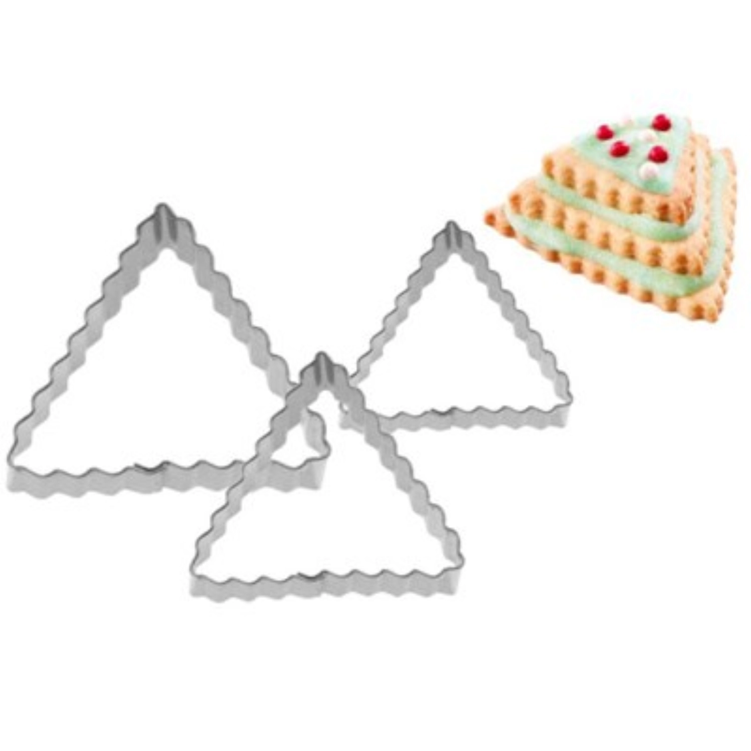 3 pcs. emporte-pièces terrasse triangle ondulé, 4,5,6cm